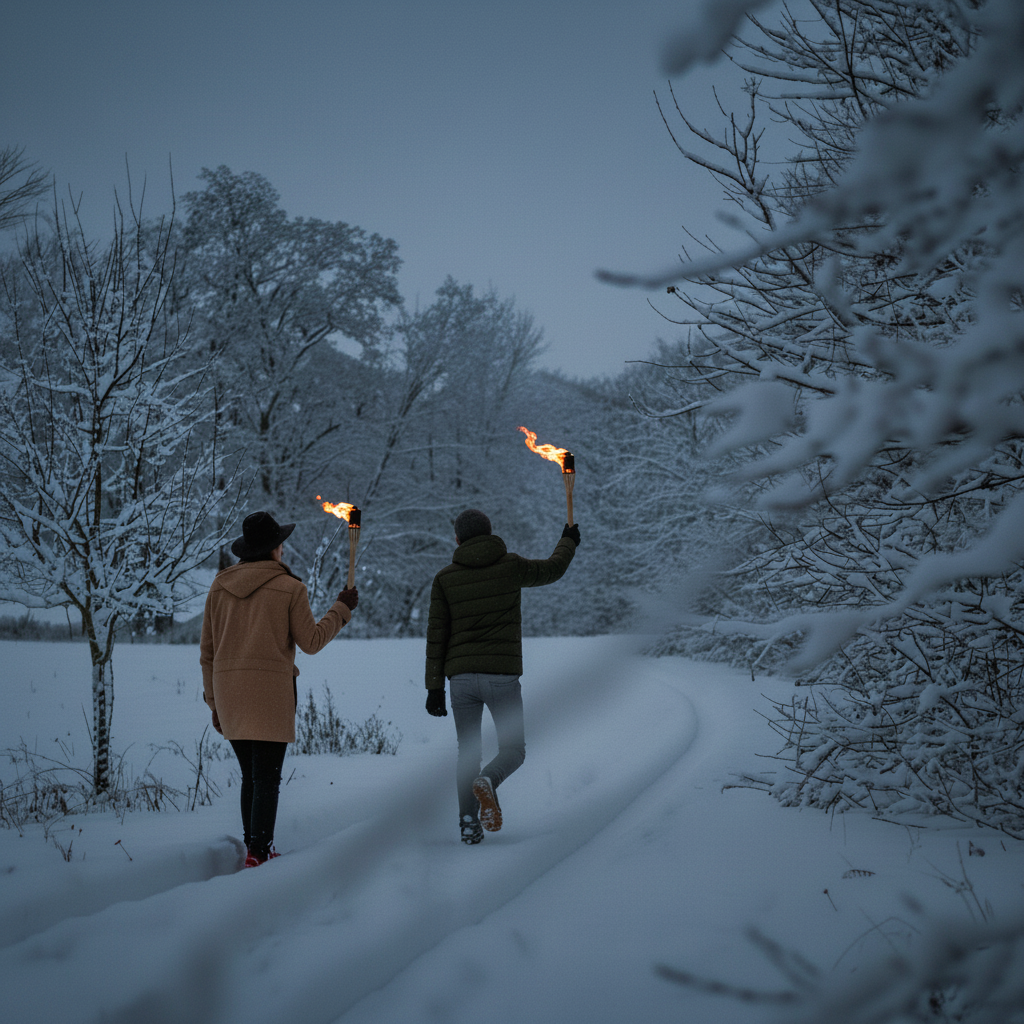 Fackelwanderung – natürliche Abenddämmerung